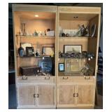 2 Drexel Heritage Lighted Open Display Cabinets
