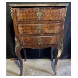 Antique French Parquetry Stand w/ Ormolu Mounts