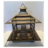Vintage Hendryx Brass Building Form Birdcage