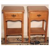 Pair of Maple 1 Drawer Stands