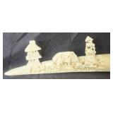 Fine Vintage Carved Bone "Bridge" Sculpture 10 1/4