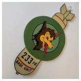 WWII Era Hand Painted Bomber Unit Insignia Plaque