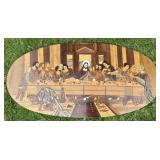 Large Vintage Marquetry Panel - 'The Last Supper'