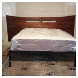 Mid Century Modern Queen Sized Walnut Bed