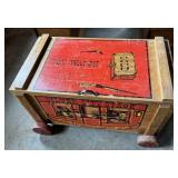Vintage Painted Pine Toy Wagon / Chest