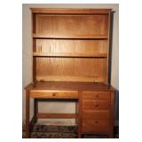 Quality Mid Century Blonde Oak Secretary Desk