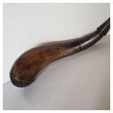 Antique 'Wm H. Weaven' Carved Powder Horn