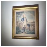 1790 Colored Mezzotint of 'Marquis de Lafayette'