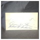 Averill Harriman Autograph on Placecard