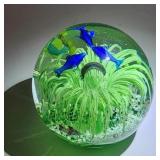 Vintage Murano Type Paperweight - Uranium Glass