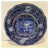 Antique 'Clews' Dark Blue Staffordshire Plate 1825