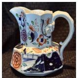 Antique Ironstone Water Pitcher in Imari Colors