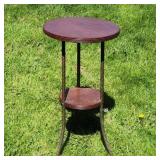 Antique Plant Stand - Brass & Wood Circa 1910