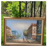 Original Signed Parisian Street Scene Painting