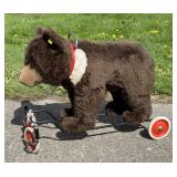 Vintage 'Steiff' Riding Bear Cub on Wheels w/ Tags
