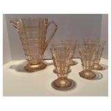 Pink Indiana Glass Co. 'Tea Room' Drink Set -1926
