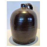 Antique 1 Gallon Stoneware Jug in Brown Slip