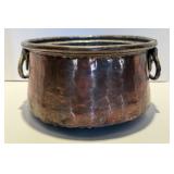 Vintage Hammered & Dovetailed Copper 2 Handled Pot