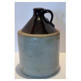 Antique 1 Gallon Stoneware Jug - Brown & Cream