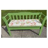 Vintage Painted Bench with Storage / Lift Top Seat