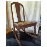 Antique Walnut 'Slipper' Rocking Chair -Needlework