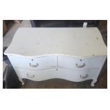 Antique Painted Shaped Front 3 Drawer Chest