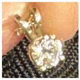 Sterling silver necklace with diamond pendant