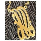 14K gold necklace with ï¿½Mï¿½ pendent ï¿½ 18 inches