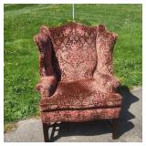 Fine Cherry Stickley Chippendale Style Wing Chair