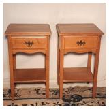 Pair of Maple 1 Drawer Stands