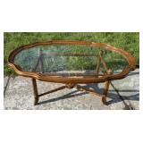Vintage Drexel Heritage Glass-Top Coffee Table