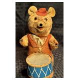 Japanese Mechanical Wind-up Drumming Bear Toy