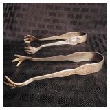 2 Ant. Sterling Sugar Tongs - Not Yet Identified