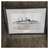 Antique Photograph U.S.S. Leviathan by E. Muller