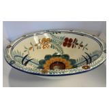 Vintage Mexican Ceramic Oval Sink Bowl