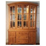 Country Style Lighted Display / China Cabinet