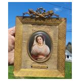 Antique Miniature Portrait on Porcelain - Riedel
