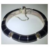 Vintage Sterling & Onyx Bracelet
