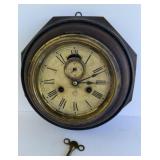 Antique Ansonia Octagonal Hanging Rosewood Clock