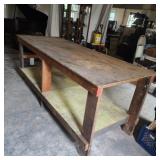 4 by 8 Foot Home Made Workbench with Storage Shelf