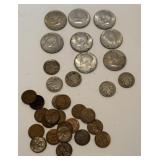 US Coin lot: Halves, Nickels & Pennies