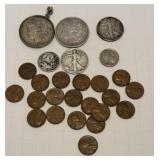 Lot of U.S. Coins: 2 Morgan Silver Dollars 1880 ar
