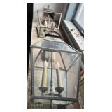 Pair of Older Electric Lantern Form Brass Sconces