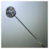 Fine Antique Diamond & 14K White Gold Stick Pin