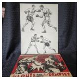 Ted Carroll Boxing Lot - Book & Original Drawing