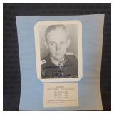Signed Photograph - German Officer Major E Hartman