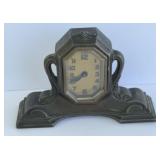 Antique "Lux"  Art  Deco Cast Metal Desk Clock
