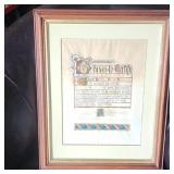 Antique Illuminated Page Marriage Certificate 1877
