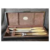 Vintage 'Flint' Sterling Handled Boxed Carving Set
