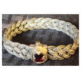 'Anatol' Sterling, 14K Gold & Garnet Mesh Bracelet